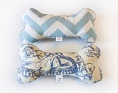 Squeaky Plush Wool and Cotton Dog Toy - Vintage French Circus Toile