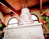 Custom Carved Wooden Wedding Cake Stand & Memory Box in One - Personalized