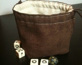 Freestanding Dice Bag in Hobbit Brown Suede