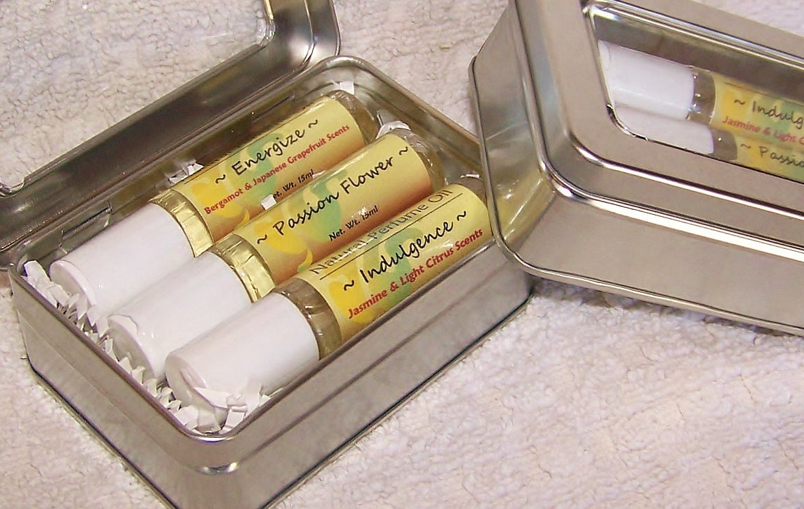 Natural Roll On Perfume Sampler Gift Set - CHOOSE 3 SCENTS,15 ml value size, roll on, fragrance, handmade, body, scented