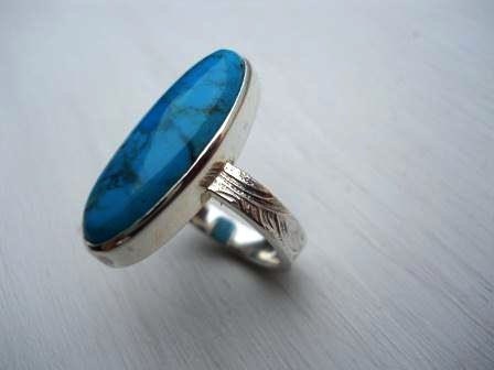 turquoise ring oval turquoise silver ring