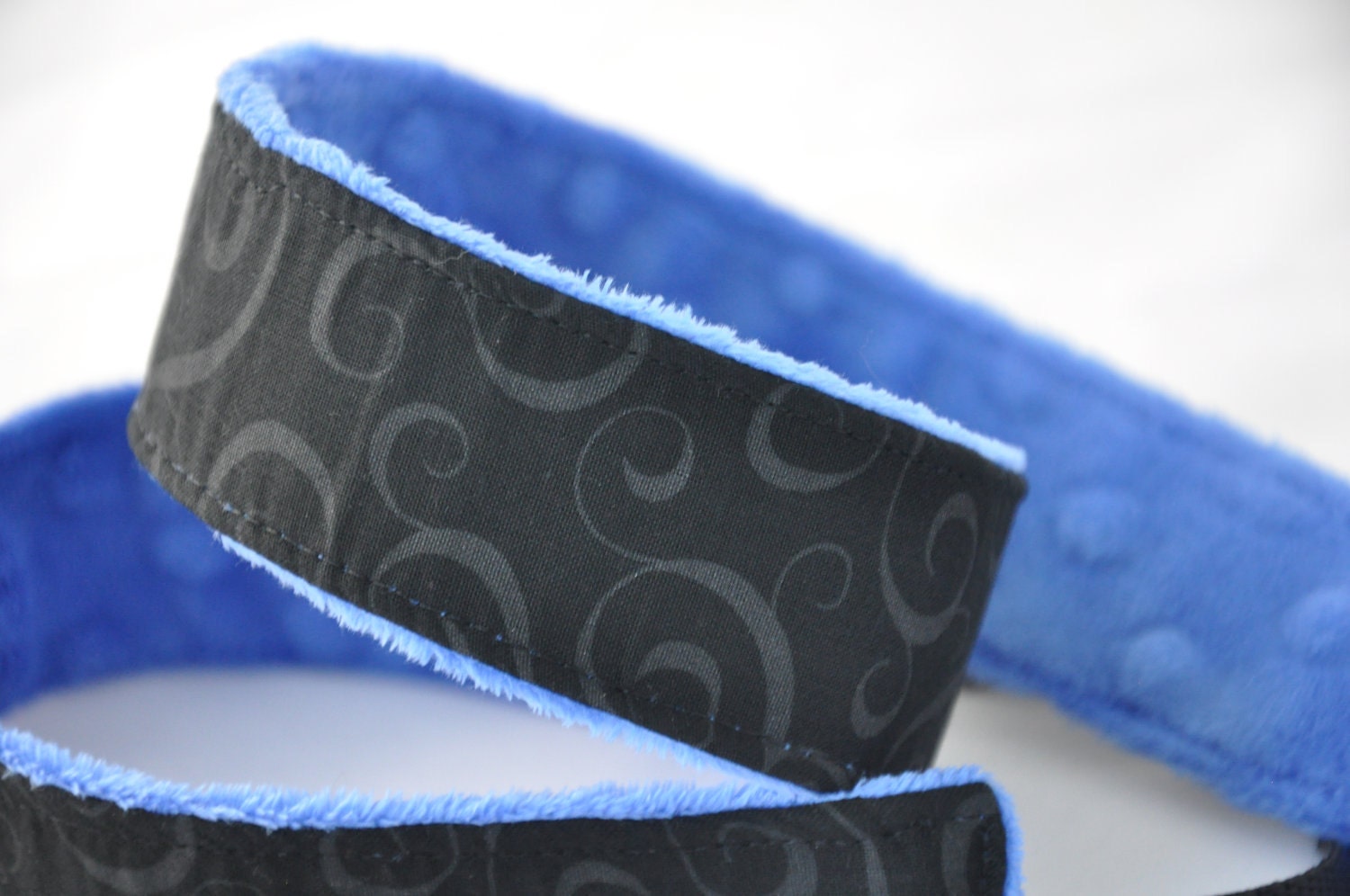 Camera Straps - Black Swirl Cobalt Blue Minky - Spring Accessories Spring Fashion