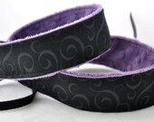 Camera Strap dSLR w/ Minky - Black Swirl Lilac Purple Minky - Spring Accessories Spring Fashion