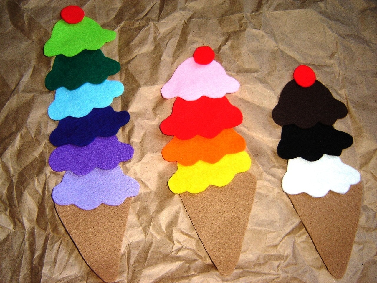 Rainbow Counting Ice Cream Cones