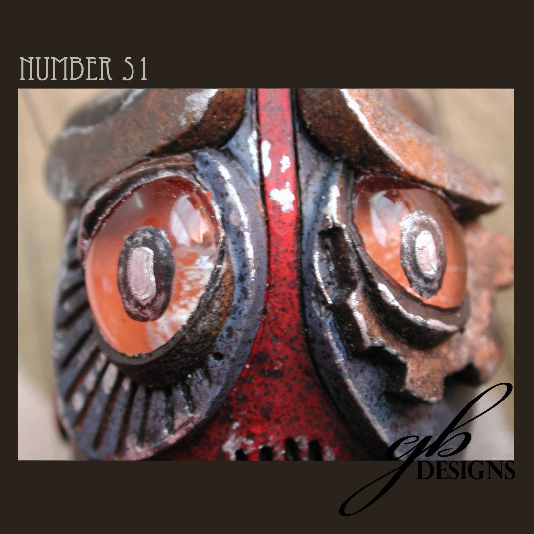 Steampunk Sad Robot Marionette Puppet by Geahk Burchill of gb Designs