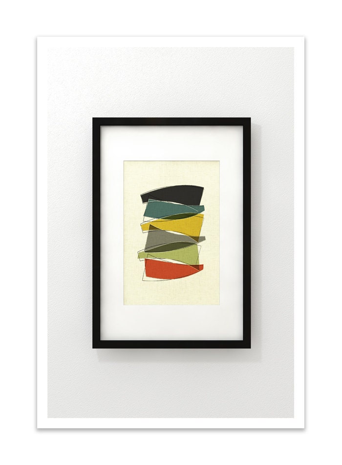 PILE - Giclee Print - Mid Century Modern Danish Modern Minimalist Cubist Modernist Eames Retro Abstract