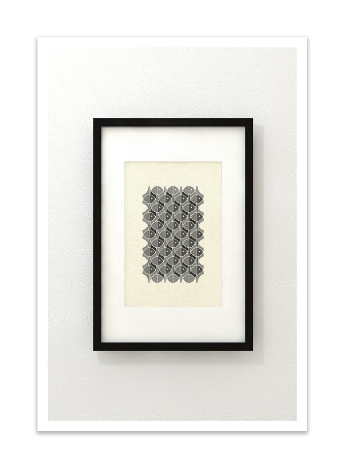 FISK II - Giclee Print - Mid Century Modern Danish Modern Minimalist Cubist Modernist Eames Retro Abstract