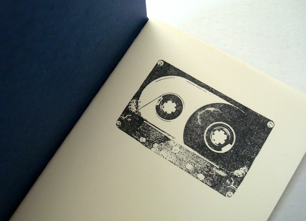 Black Cassette Tape blue pocket moleskine (sketch) artists mixed tape journal
