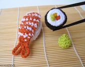 SUSHI CAT TOY catnip sashimi crochet organic crocheted pet toys