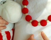 Strawberry Red comfort Gems - all natural and ecofriendly necklace for girls
