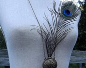 Bronze Metal Tree of Life Canteen Pendant Necklace on Long Antiqued Brass Chain