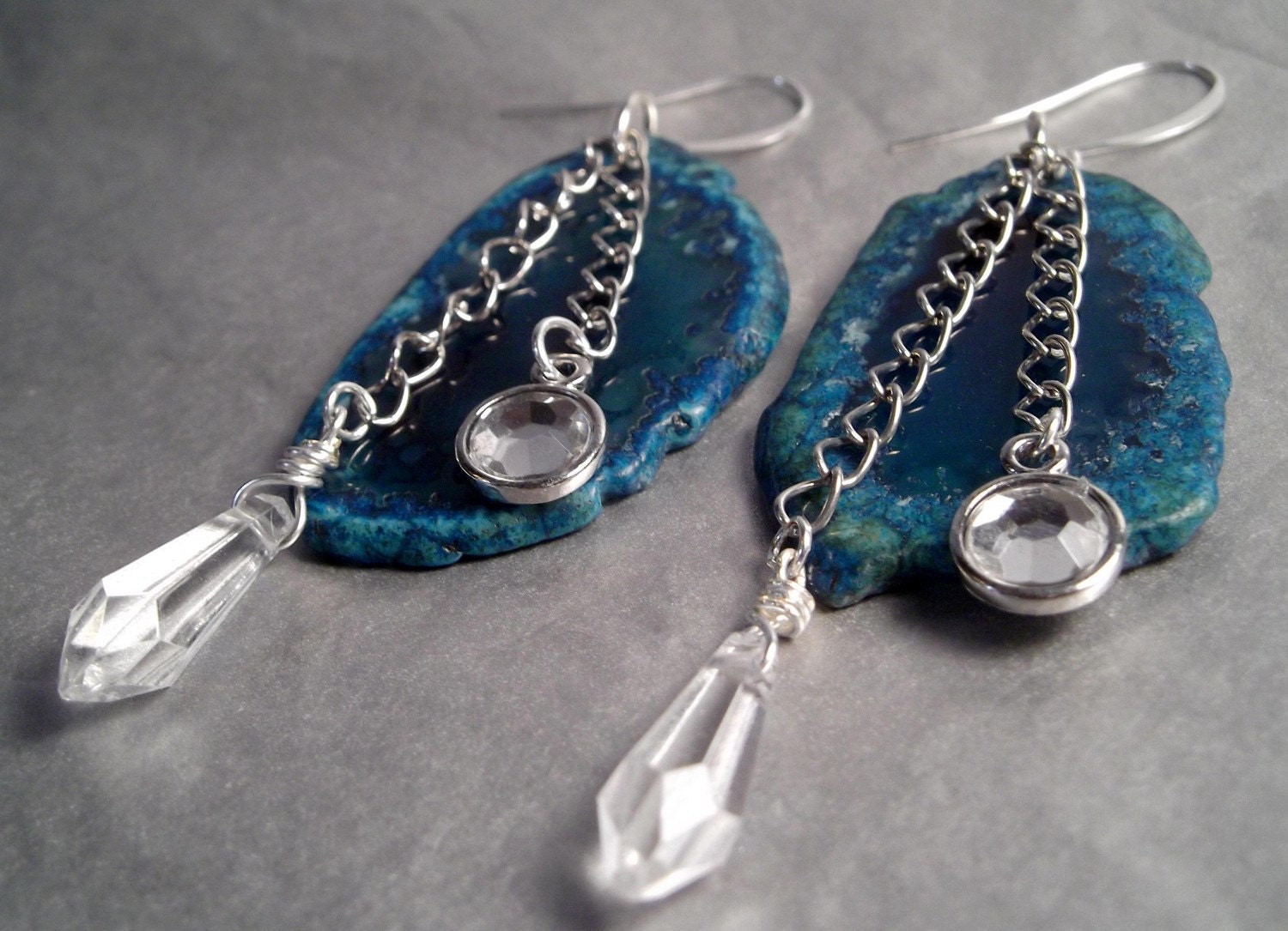 Hypnotic Geode Slice Earrings