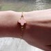 Pink Colored Clover and Gold Chain Bracelet - Cute Candy Colored Clover Chain Bracelets - Collect Them All - Stackable Chain Bracelets