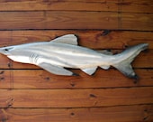 Blacktip Shark 44" chainsaw wood carving predator saltwater tropical coastal fish wall art sculpture indoor or outdoor home office decor