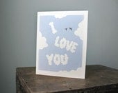 love note card - blank - I love you clouds
