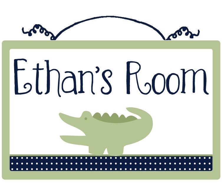 Personalized  "Nantucket Alligator"  Wood Sign/Plaque Nursery Decor