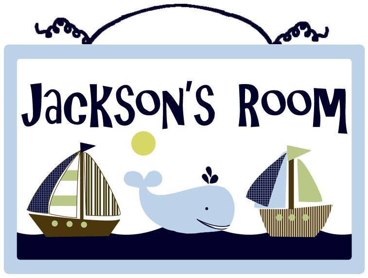 Personalized (Ahoy/Whale/Nautical) Wood Sign/Plaque