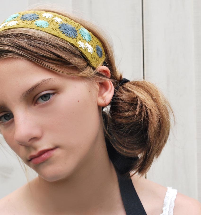 Bohemian Headband - Pear, Aloe Green, Pewter Grey, Ivory