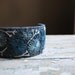 Felt Cuff Bracelet Hand Embroidered Wool with Shades of Blue Stitching by lovemaude