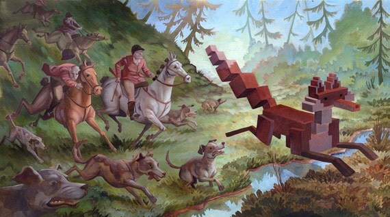 Animal Pixel Series - Foxhunt - 13 x 19 print