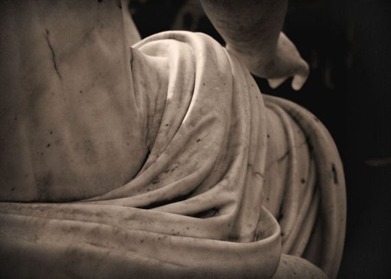 Statue photograph, vintage mood, brown, sepia -- "Flowing Marble", a 5x7-inch fine art photograph