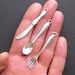 3 Huge Cutlery Charms Antique Tibetan Silver Tone Fork, Spoon and Knife - SC1173