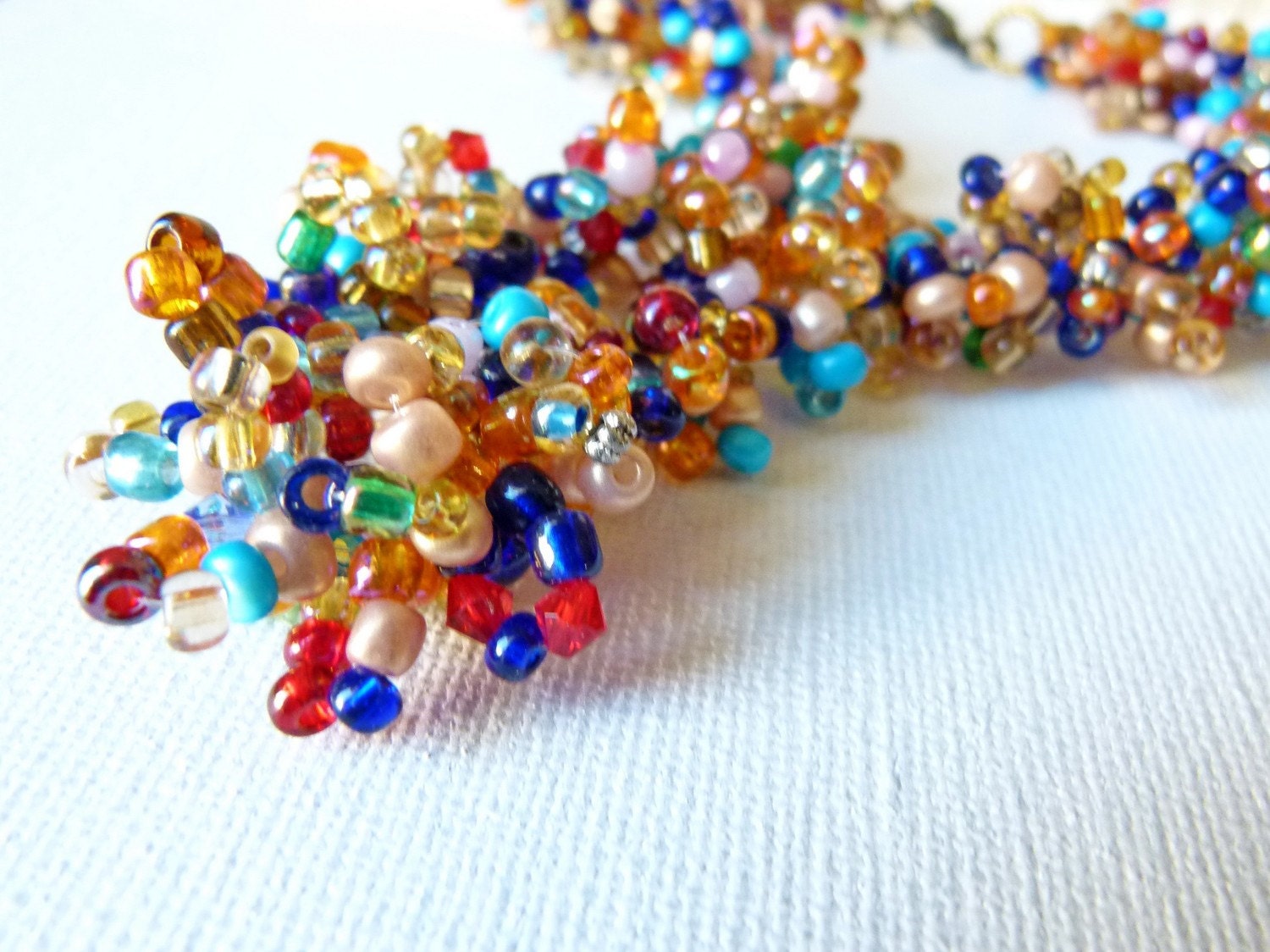 Crazy Mix. Festive modern Choker Style Necklace Colorful Summer fashion jewelry