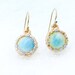 Bridesmade light blue dangle drop earrings. Turquoise, Rustic wedding Beaded jewelry