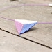 Mystic arrow. Geometric pendant/ necklace Neon Color block seed bead jewelry triangle shapes