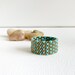 Valentines Day Turquoise peyote ring textured custom band ring. office fashion trends. nautical,
