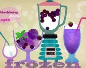 frozen yogurt blackberries-art print limited edition