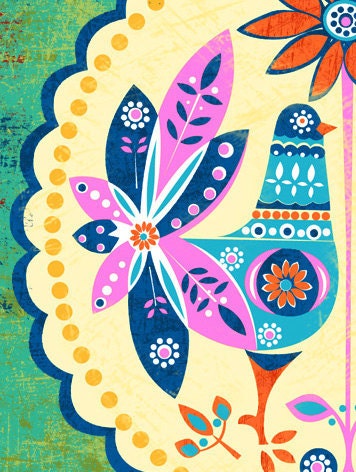 Folklore Mandala No 2-art print