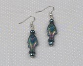Green Rainbow Fish Earrings