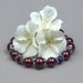 Bracelet, Burgundy Pearl and Crystal