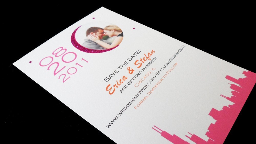 Wedding Save the Date or Invitation - The City Stars Align