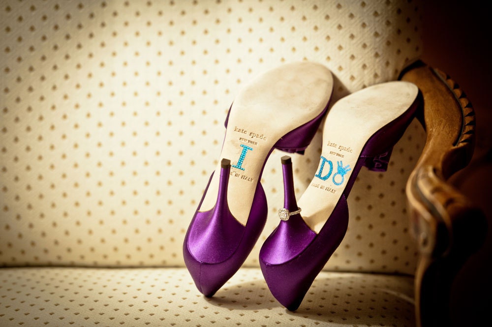 I Do Shoe Stickers - BLUE DIAMOND RING I Do Wedding Shoe Stickers - I Do Shoe Appliques - Rhinestone I Do Shoe Decals for your Bridal Shoes