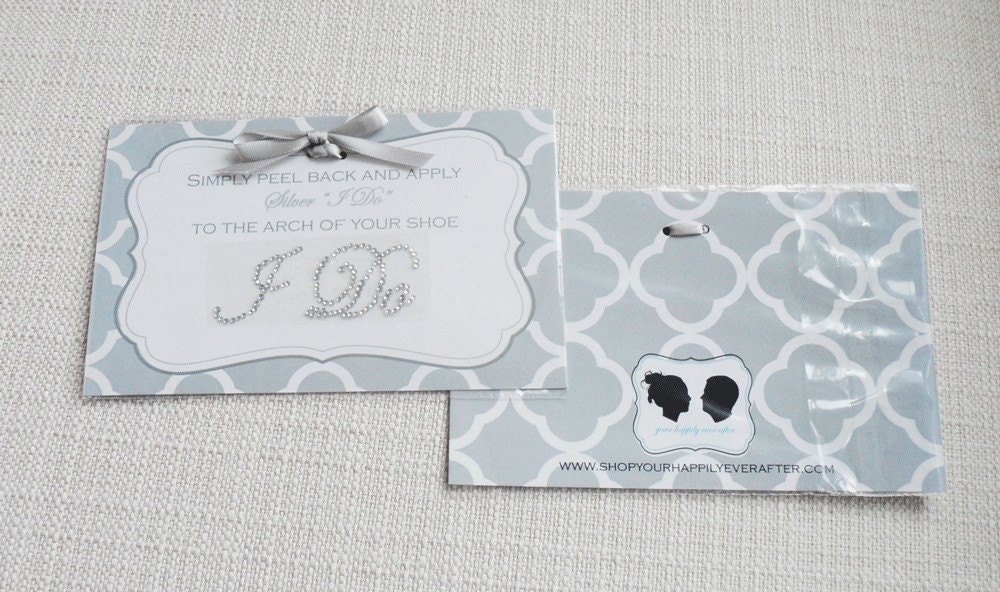 Wedding I DO Shoe Crystal Stickers in Silver