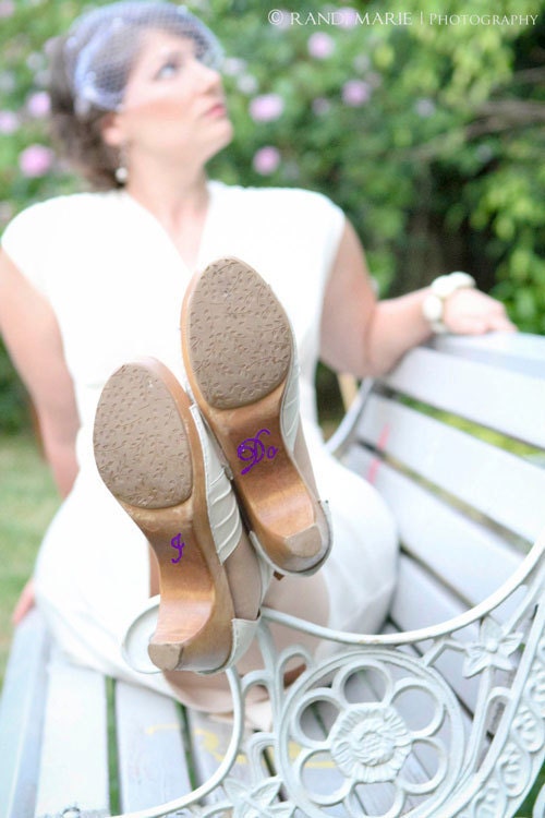 Purple Wedding I DO Shoe Stickers