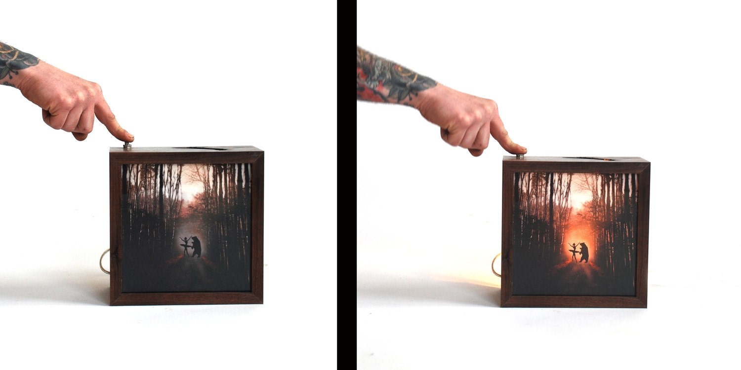 Pleasant dreams bear and ballerina light box(Made to order)