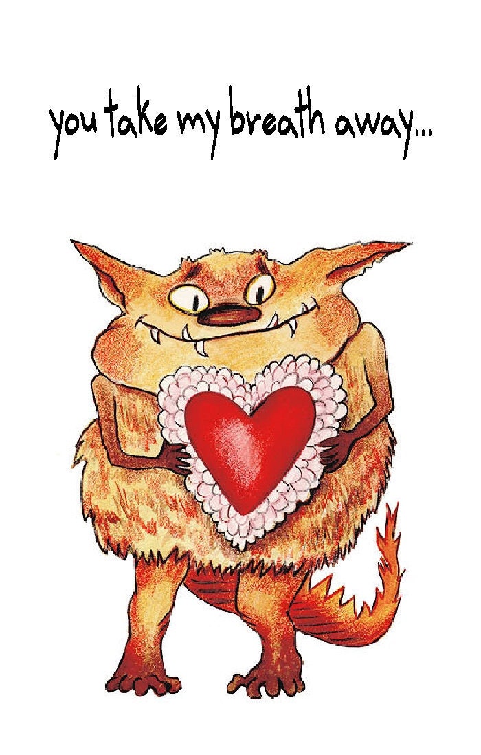 greeting card Tasmanian devil red lace heart-funny-sweetheart