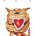 greeting card Tasmanian devil red lace heart-funny-sweetheart