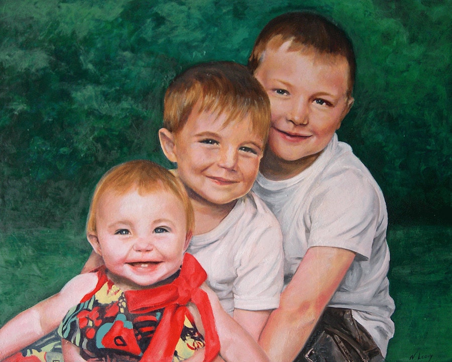 CUSTOM Portrait 16" x 20"--3 subjects--Perfect for  Wedding, Anniversary, Mother's Day, Father's Day
