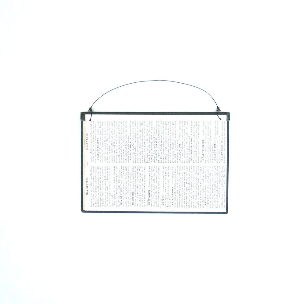 mom blue stitched illustration garden inspired wall hanging blue vintage book cover, for her