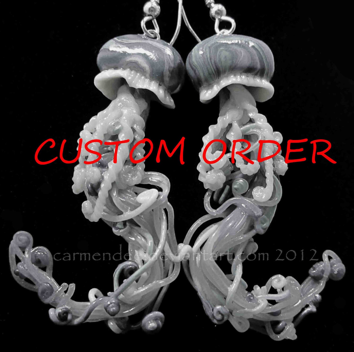 Custom  order jellyfish earrings