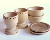 Waldorf-Natural Wood Toy- Dishes- Cups, Plates and Bowl Set- Pretend Kitchen- Tea Party- Waldorf-