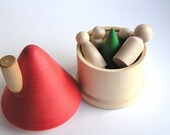Wooden -Waldorf- Kids -Toy-Natural Wood Toy - Waldorf Inspired- Take n Go HOME- Wooden Doll House with Family and Tree