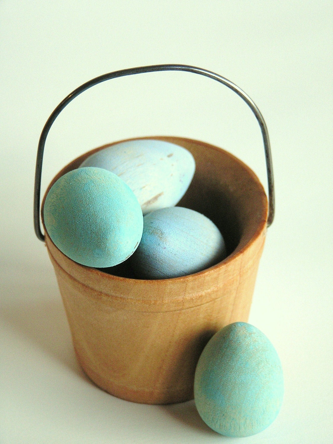 Natural Wood Toy- Robins Eggs- Easter Basket- Waldorf- Montessori- Nature Table- Pretend Kitchen Front Page Find