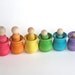Eco- Friendly-Wood Toy Set -The Original Peek-a-Boo  RAINBOW FAMILY- Waldorf- Montessori - Inspired -Educational Pretend Play Set