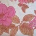 65 x 38" Vintage Fabric Pink Flowers