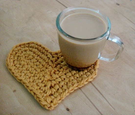 PDF PATTERN Crochet Heart Home Decor Coaster Instant Download 4